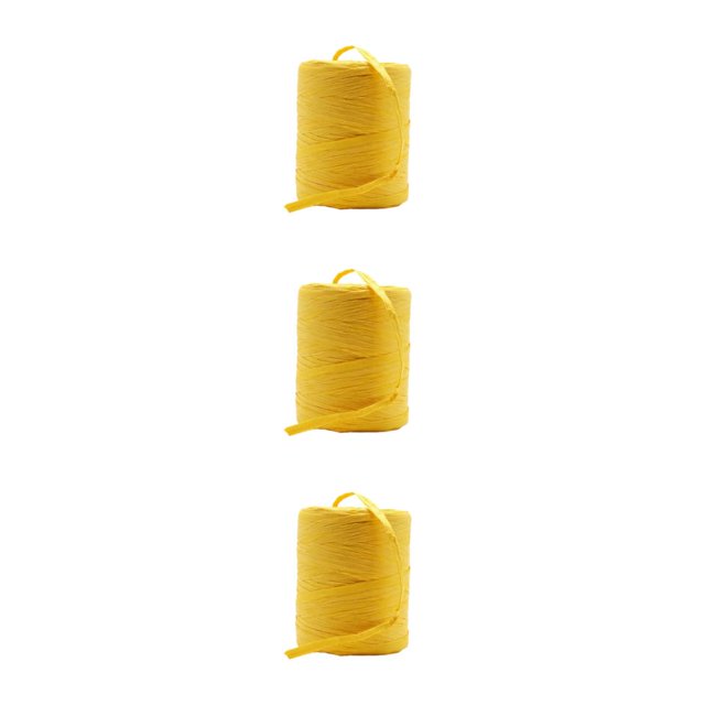 mmirethe Fiber Sturdy And Durable Raffia Rope Yarn For DIY Crafts Not Easy To Fade Natural Paper Ribbon yellow 3Set