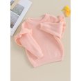 thumbnail image 3 of Gupgi Toddler Girl Sweaters 3M 6M 9M 12M 18M 2Y 3Y Baby Ruffle Long Sleeve Solid Color Knit Pullover Fall Winter Loose Tops, 3 of 9