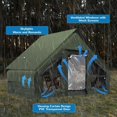 thumbnail image 3 of Inflatable Camping Tent, 4-6 Person Inflatable Tent for Camping, Easy Setup Waterproof Glamping Tent with Skyscreen, PVC 2 Door and Skylight, Pump, Stove Jack, Mosquito Screen, Pole, 3 of 9