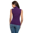 thumbnail image 2 of JGGSPWM Femmes Débardeur Sans Manches à Col Montant Ajusté Extensible Débardeurs Superposition T-Shirts Violet TG, 2 of 3