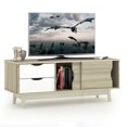 thumbnail image 1 of Gymax Meuble Télé pour Télé jusqu'à 60 Pieds' Console Multimédia Table de Rangement avec Portes Chêne, 1 of 10