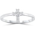 thumbnail image 1 of Diamond Cross Ring 1/6 cttw 10k White Gold, 1 of 4