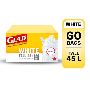 Glad White Garbage Bags - Tall 45 Litres -