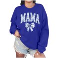 thumbnail image 1 of Culottes pour Femmes Manches Longues Mama Chandails en Molleton Col Rond Chandail Ample Léger Blouse Hauts TG Bleu, 1 of 7