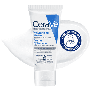 CeraVe Moisturizing Cream, Rich Face and Body Cream with Ceramides and Hyaluronic Acid for Dry Skin, 57g