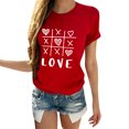thumbnail image 1 of B91xZ Womens Tshirt Basic Solid Soft Cotton Short Sleeve Crew Neck Top Shirts,Red M, 1 of 4