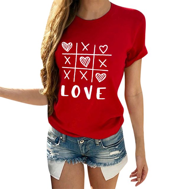 B91xZ Womens Tshirt Basic Solid Soft Cotton Short Sleeve Crew Neck Top Shirts,Red M