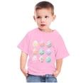 thumbnail image 4 of EGNMCR Blouses à Manches Courtes Col Rond & Chemises Enfants Garçons Filles Mode Pâques Œufs de Pâques Imprimé Col Rond Imprimé Haut à Manches Courtes Fille Blouse, 4 of 4