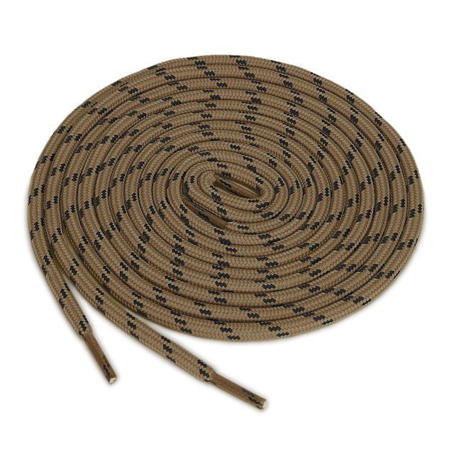 INSPIRE CHIC 3 Paires Lacets Ronds Antidérapants Résistants à l'Usure pour Bottes pour la Randonnée la Marche Chaussures d'Extérieur Brun Clair Noir 120cm / 47.24 Pieds