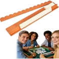 thumbnail image 1 of karymi Wooden Mahjong Rack Set with Fully Detachable Scalloped Magnetic Pushers, 17 Inch Tile Holder for Four Players, Classic Elegant Design for Gaming House Decor, 1 of 3
