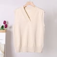 thumbnail image 2 of MeetoTime Chandail Sans Manches pour Femme, Col en V, Basique, Uniforme, Tricot, Camisole Tricotée, 2 of 7