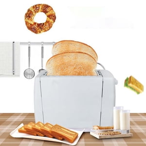 Sales Today Clearance! Retro Toaster With 6 Functions Stainless Steel Features Removable Crumb Tray Under Base Cord Storage White Deals of The Day Clearance!