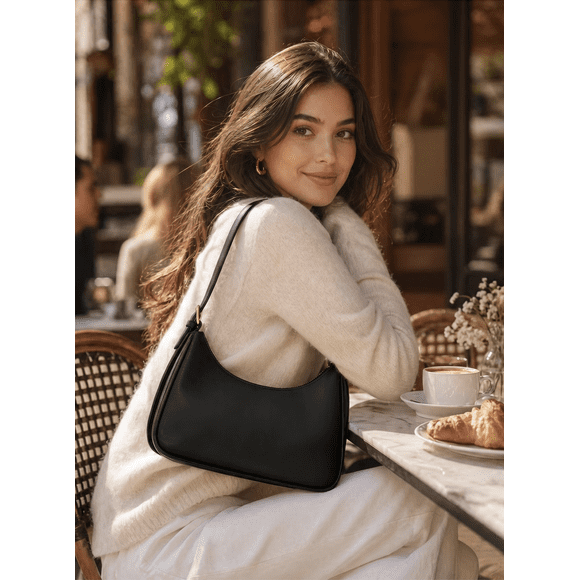 Stockton PU Shoulder Bag Set - Women’s Elegant Tote with Cardholder & Matching Purse - Black