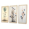 thumbnail image 3 of Designart "Vintage Illustration Geometric Tree of Wisdom II" Modern Geometric Framed Wall Art Set Of 3 - Blue Abstract Frame Gallery Set For Office Decor, 3 of 6