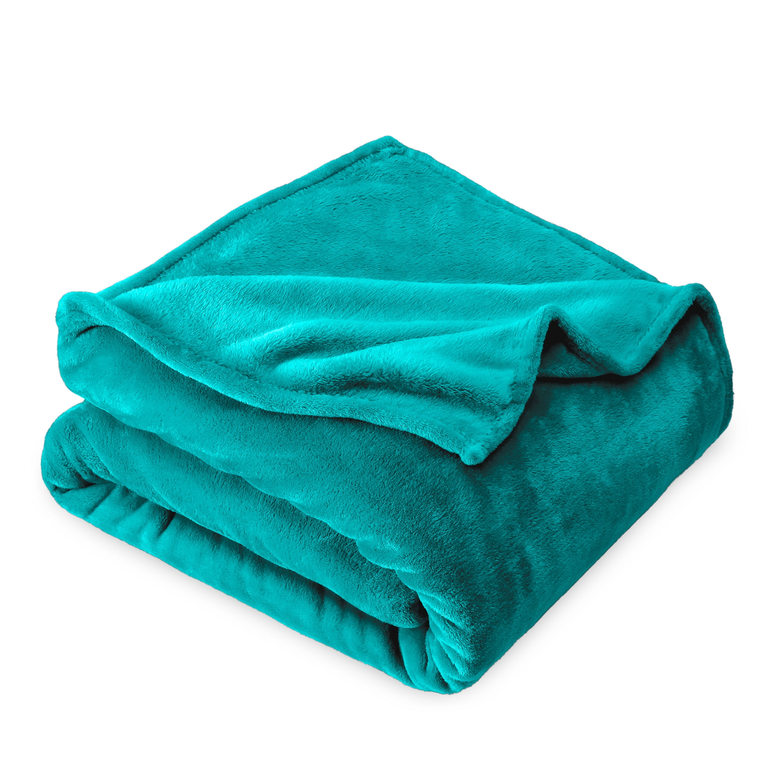 Bare Home Microplush Fleece Blanket - 300 GSM - Fuzzy Microfleece - Soft & Plush - Full/Queen, Emerald
