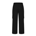 thumbnail image 4 of Children's Solid Color Stretch-Belt Work Pants with Pockets, Medium Size Casual Baggy Pants, Adult Version, 4 of 6