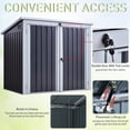 thumbnail image 4 of Outsunny Abri de Rangement Extérieur pour Bacs à Ordures 5 Pi x 3 Pi, Abri à Ordures en Métal, 4 of 9