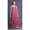thumbnail image 3 of Bimba Pink3 Floral Roses & Ranunculus Cotton Nightgowns For Women Mid-Calf Printed Sleepwear Night Dress X-Small, 3 of 6