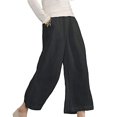 thumbnail image 2 of RKSTN Womens Pants Multiple Solid Color Cotton Linen Loose Casual Wide Leg Capris Loose Comfortable Pants, 2 of 6