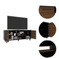 thumbnail image 3 of TUHOME Meuble Tv Kaia en Bois Manufacturé, Marron, 3 of 6