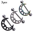 thumbnail image 2 of Nipple Ring Half Circle 3PCS Moon Nipple Piercing Ring Body Piercing Jewelry, 2 of 10