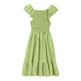 thumbnail image 3 of MIASHUI Robes pour Filles Manches à Volants Robe d'Été Décontractée, Vert Clair, 4-5 Ans, 3 of 8