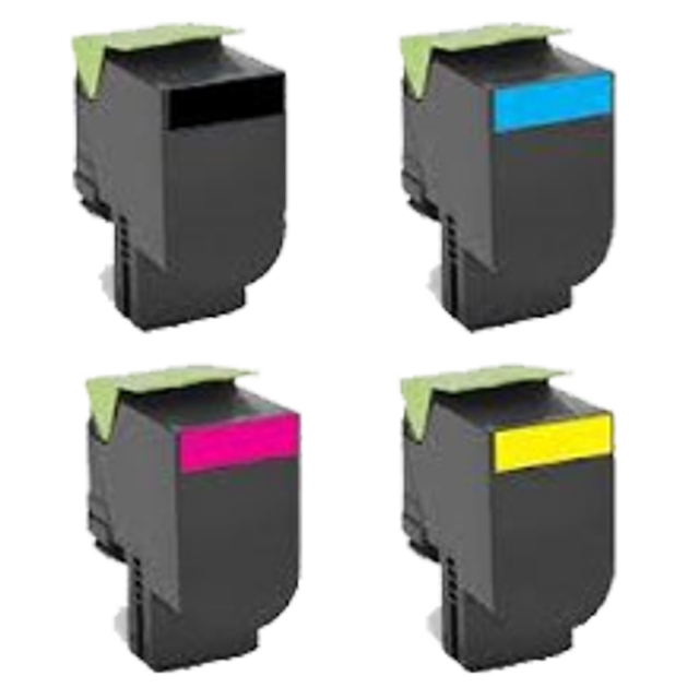 Zoomtoner Compatible LEXMARK 701 Cartouche de Toner Laser à Rendement Élevé Ensemble Noir Cyan Magenta Jaune pour LEXMARK / IBM CS-410DTN