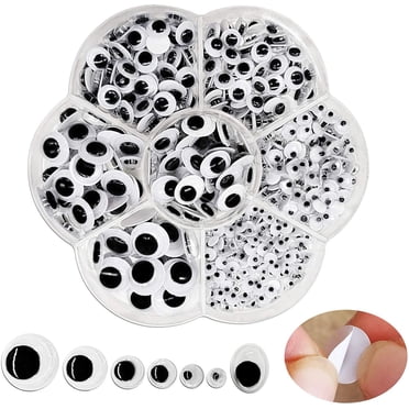 Fridja Yeux Oscillants Mixtes Noirs avec Autocollant pour Bricolage, 500 Unités
