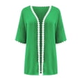 thumbnail image 4 of Timegard Womens Cardigan Plus Size Lace 1/2 Sleeve Open Front Tops Blouses Fall Lightweight Comfy Jacket, 4 of 5