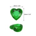 thumbnail image 2 of Unique Bargains 40 Pcs Acrylic Flat Back Rhinestones 20mm/0.8 Inch Heart Artificial Gemstone for Crafts Jewelry Making Deep Green, 2 of 7