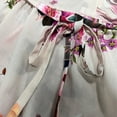 thumbnail image 5 of Pisexur Robes d'Été pour Femmes Mode Bohème à Imprimé Floral Robe Maxi Tunique Décontractée Taille Élastique Robe Soleil Col Rabattu Boutonnée Longue Robe Manches 3/4 Col en V Fluide Coton Lin Robe de Plage, 5 of 5