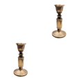 thumbnail image 3 of Thinsony Pillar Candle Holder Candlelight Home Decor Party for Dining Christmas Bronze Type B 2Set, 3 of 6