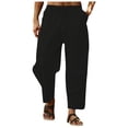 thumbnail image 1 of SHIXIAOO Men's Pocket Loose Low Waist Drawstring Linen Pants Casual Pants Jogging, 1 of 7
