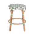 thumbnail image 3 of Butler Specialty Company Ballito 24 in. Seat Height Oval Rattan Counter Stool - White and Green, 3 of 8