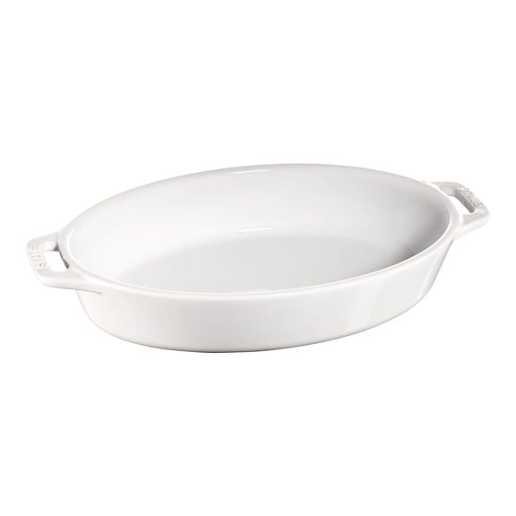 STAUB Céramique Ceramique Plat de Cuisson Ovale en 1 L, Blanc