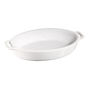 STAUB Céramique Ceramique Plat de Cuisson Ovale en 1 L, Blanc