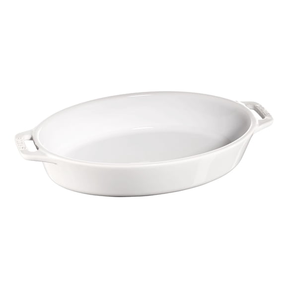 STAUB Céramique Ceramique Plat de Cuisson Ovale en 1 L, Blanc