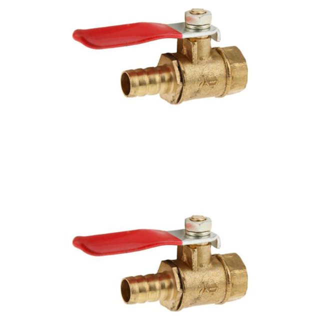 mmirethe Various Type Ball Valve Threaded Brass Ball Valve 12mm 8mm Red 2Set