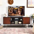 thumbnail image 2 of Costway Meuble Télé 59 Pouces Centre de Divertissement Console Multimédia Armoire de Rangement Étagère, 2 of 10
