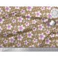 thumbnail image 3 of Soimoi Brown polyester Crepe Fabric Leaves & Flower Floral Decor Fabric Printed Yard 42 Inch Wide, 3 of 3