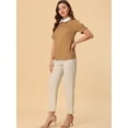 thumbnail image 2 of INSPIRE CHIC Women's Peter Pan Collar Puff Short Sleeve Tops, 2 of 5