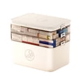 thumbnail image 2 of 3-Tier Storage Box Empty Family Emergencies First Aid Kit Container Portable Plastic Storage Organizer Multipurpose Box With Handle For Home Travel, 2 of 6