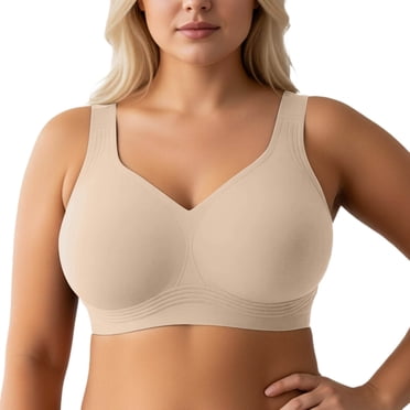 Supportive Wireless Full Coverage Bras for Everyday Comfort and Shape — Seamless Full Cup Uplift Full Support Wire-Free Bra for Plus Size All Seasons Everyday Wear
