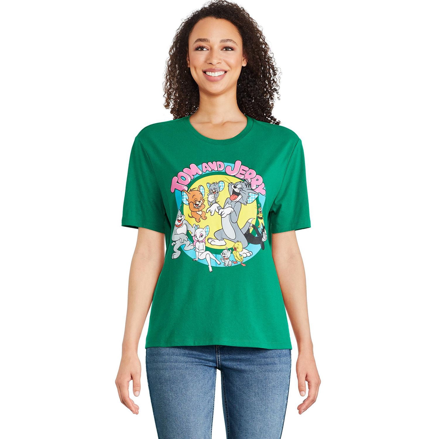 T-shirt à manches courtes Tom and Jerry pour femmes