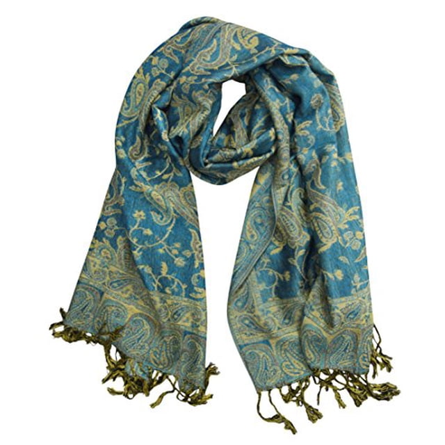 Peach Couture Châle Enveloppant Élégant Réversible à Motif Cachemire Pashmina