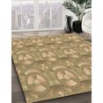 thumbnail image 3 of Ahgly Company Tapis d'Intérieur Lavables en Machine, Carré Transitionnel Orange Jaune, Carré de 3', 3 of 7