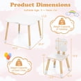thumbnail image 3 of Costway Flower-shaped Kids Table Set with 2 Child-sized Chairs Solid Pine Wood Legs White, 3 of 10