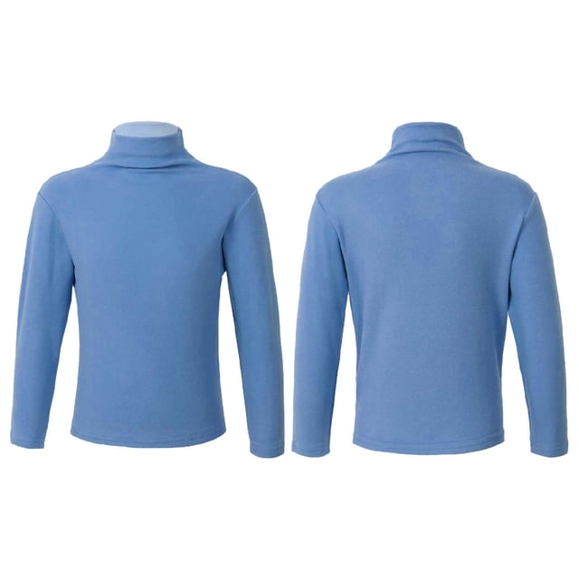 Yeahdor Chandails Thermiques à Manches Longues pour Garçon Fille, Doublés en Molleton, Couche de Base de Compression, T-Shirts à Col Rond, T-Shirts Doux, Bleu Pâle 100