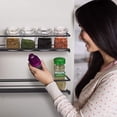 thumbnail image 4 of 4 Tier Spice Rack Organizer, Punch-free Hanging Spice Racks for Kitchen Wall Cabinet, Metal Black, 4 of 7