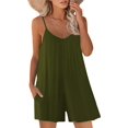 thumbnail image 1 of ORUYROP SNUGWIND Femmes Décontractée Sans Manches Lâches Combinaisons Réglables Shorts Extensibles Coupe-Vent avec Poches, 1 of 5